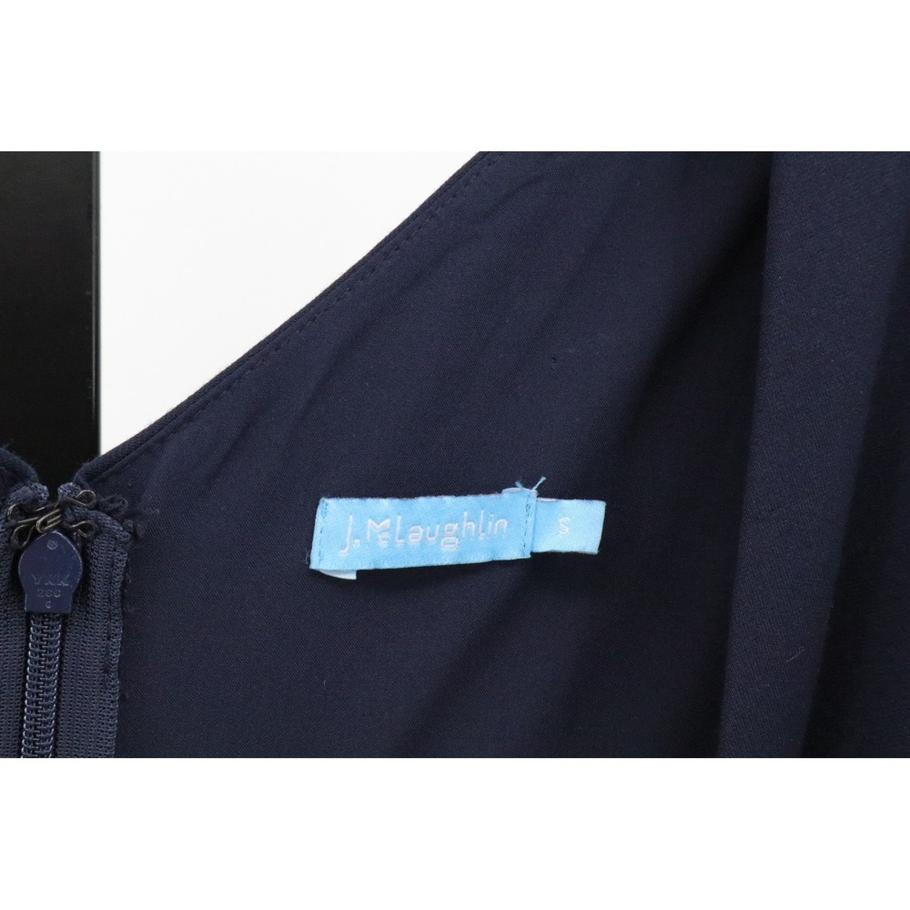 J McLaughlin Nicole Jumpsuit S Navy Blue V Neck Wide Leg Stretch Work Travel - Picture 8 of 10